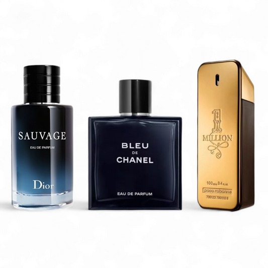 Perfume bleu chanel, sauvage, one million